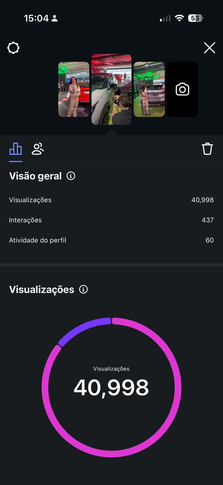 Insight de story de Cleo 4