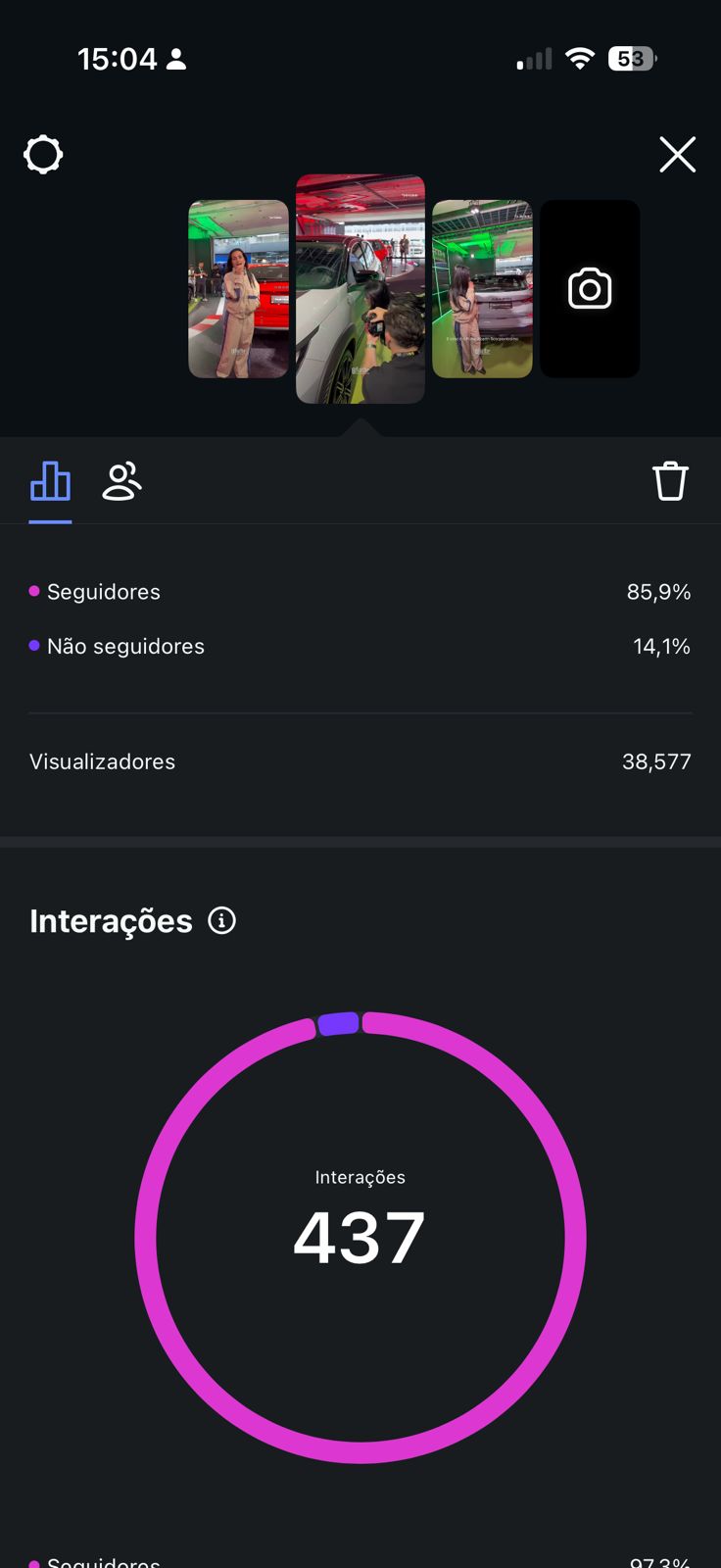 Insight de story de Cleo 6